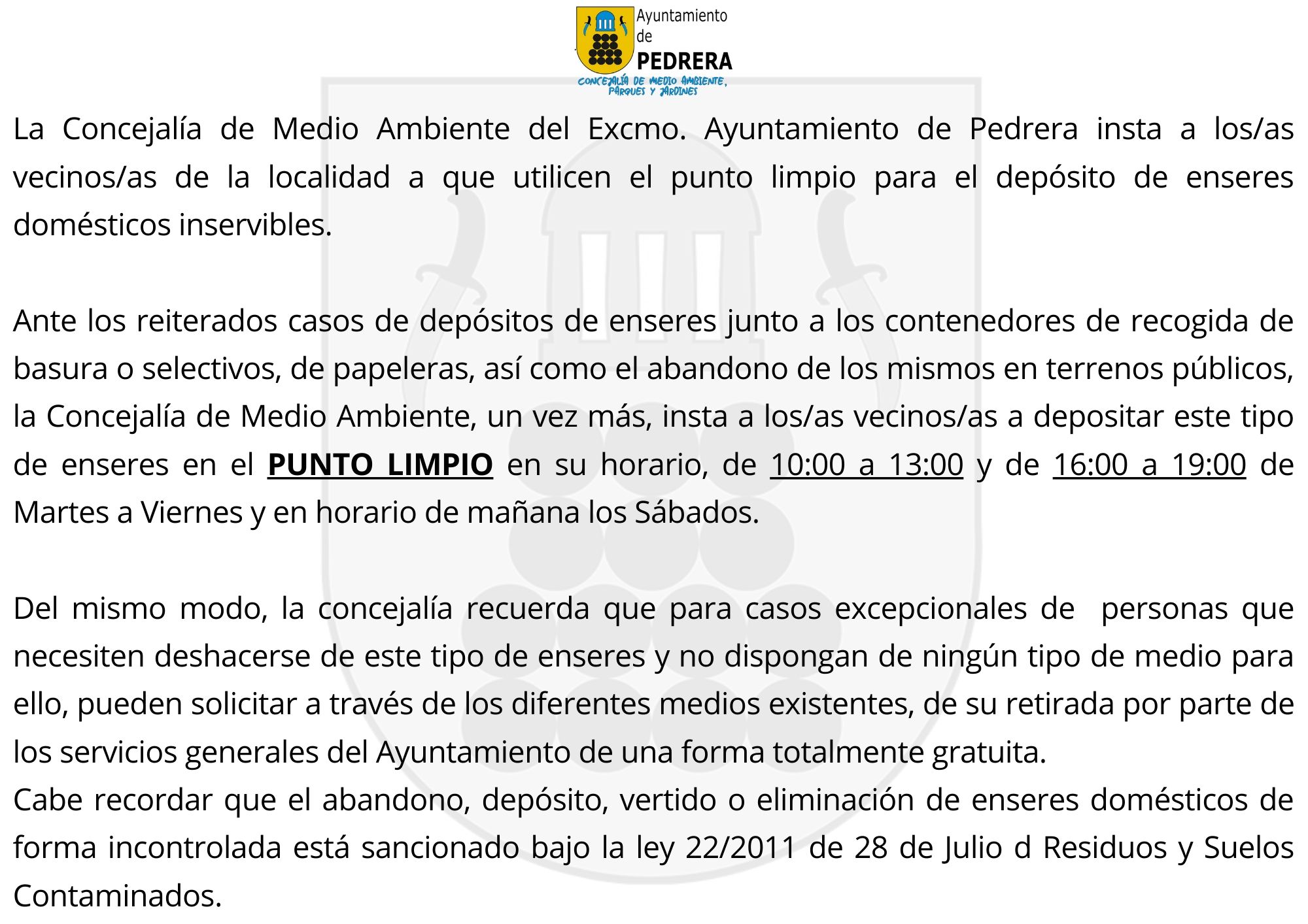 COMUNICADO MEDIO AMBIENTE