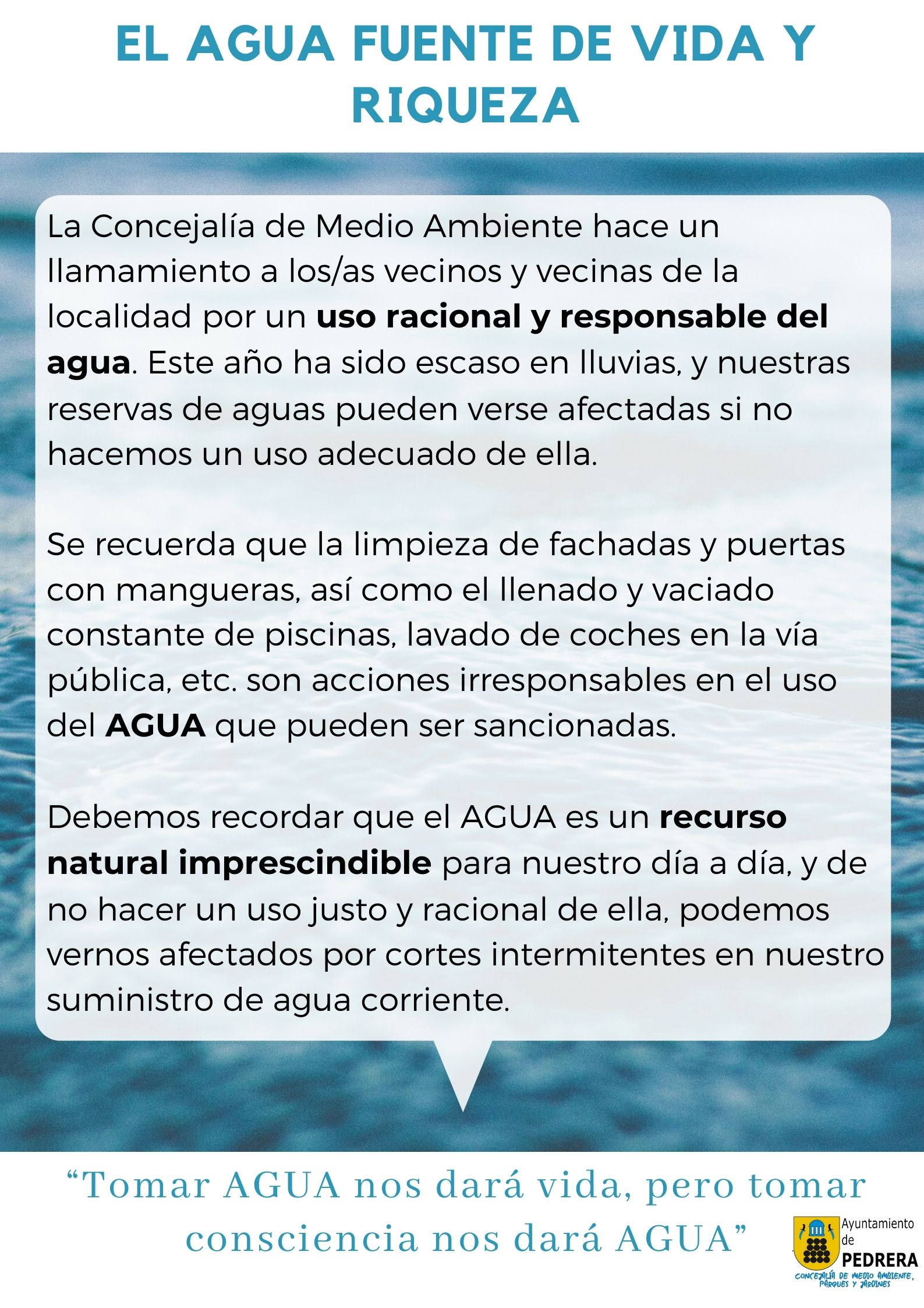 campaña por un uso racional del agua